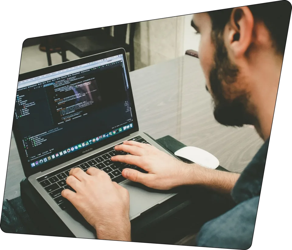 Developer working on a laptop
